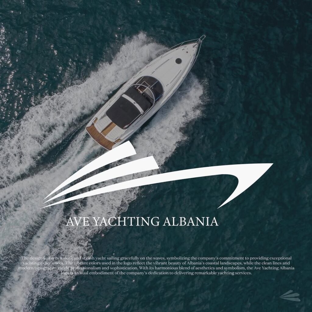 Brand identity visual for Ave Yachting Albania