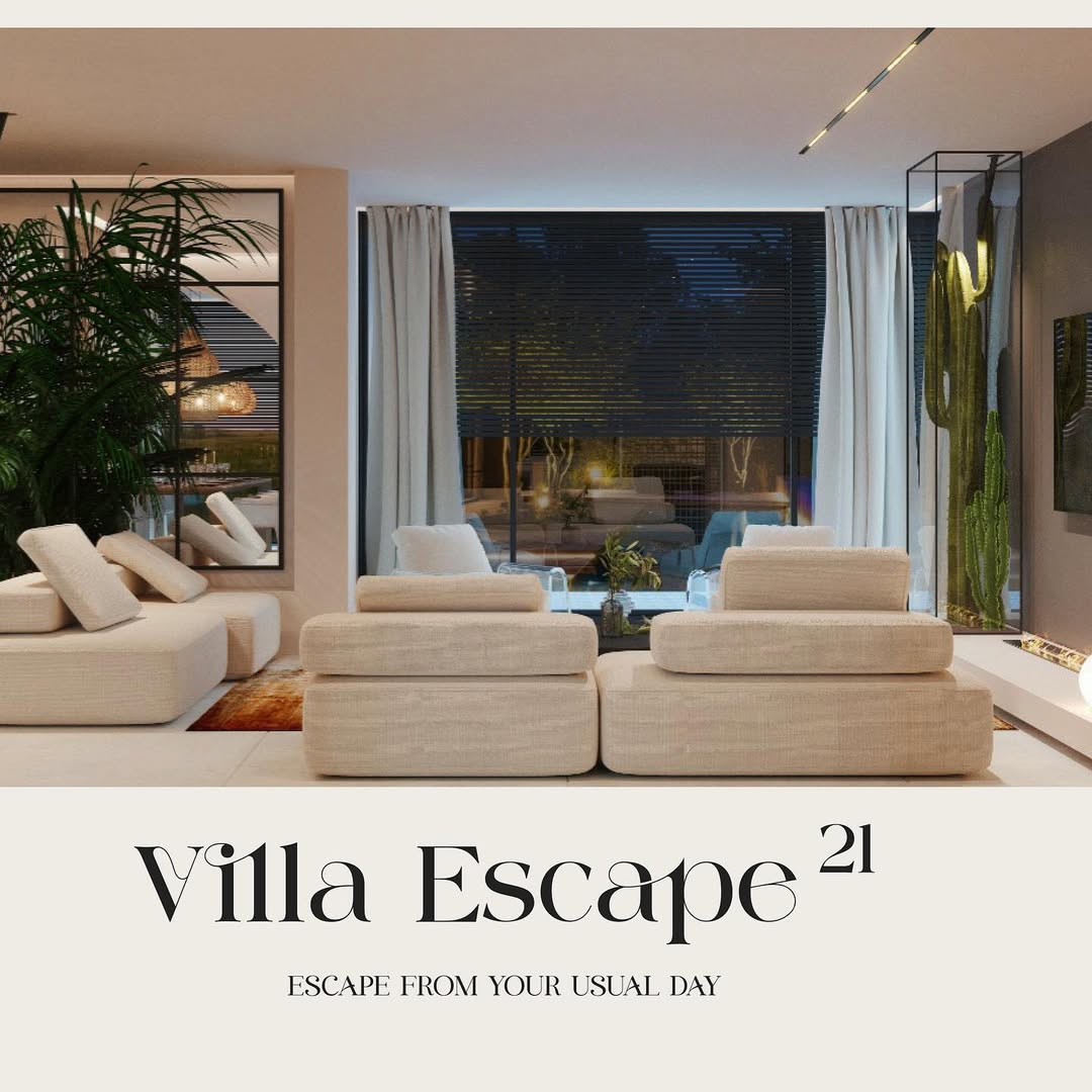 Brand identity visual for Villa Escape 21 luxury villa